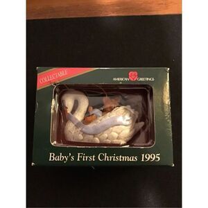 Ornament ￼ Vintage American greetings babies first Christmas from Estate sale ne